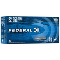FEDERAL 22-250 REM 55GR POWER SHOK (20) FEDERAL 22-250 REM 55GR POWER SHOK (20)