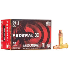 FEDERAL .22LR AMERICAN EAGLE HP 38GR (40