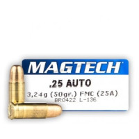 MAGTECH 6.35MM / 25ACP 50GR AMMUN (50)