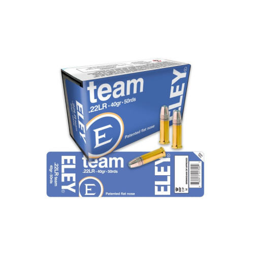 ELEY .22LR TEAM FLAT NOSE 40GR (50) ELEY .22LR TEAM FLAT NOSE 40GR (50)