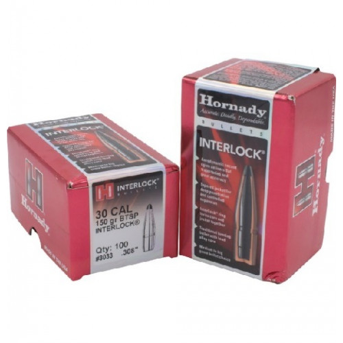 HORNADY 30CAL 150GR BTSP INTERLOCK (100) HORNADY 30CAL 150GR BTSP INTERLOCK (100)