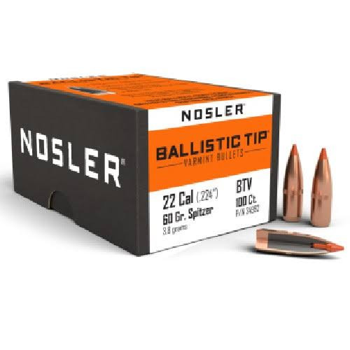 NOSLER BT/V .22CAL 60GR SP (100) NOSLER BT/V .22CAL 60GR SP (100)